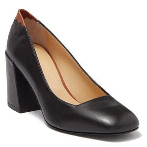 SYLVEN NEW YORK Kit Block Heel Pump In Black  Size 37.5
